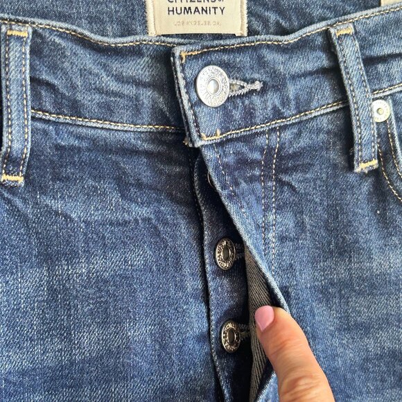 Citizens of Humanity EMERSON Button-Fly Crop Slim Boyfriend Jeans Size 26 ~ EUC - Picture 3 of 14